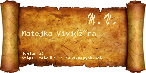 Matejka Viviána névjegykártya